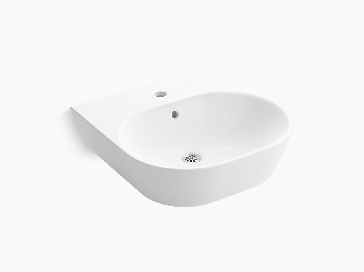 Kohler Span Round Wall Mount Basin with Single faucet hole 450mm